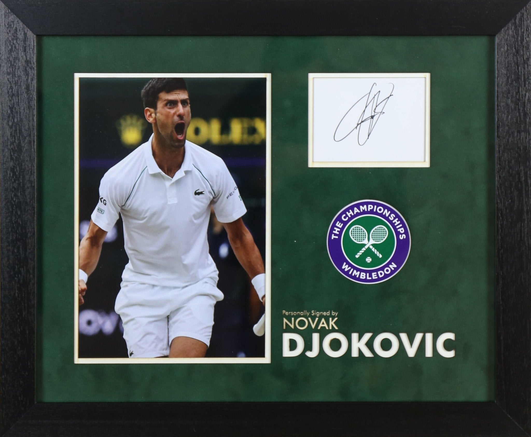 Djokovic Signed Whitecard Framed Display - Memorabilia Framers Shop